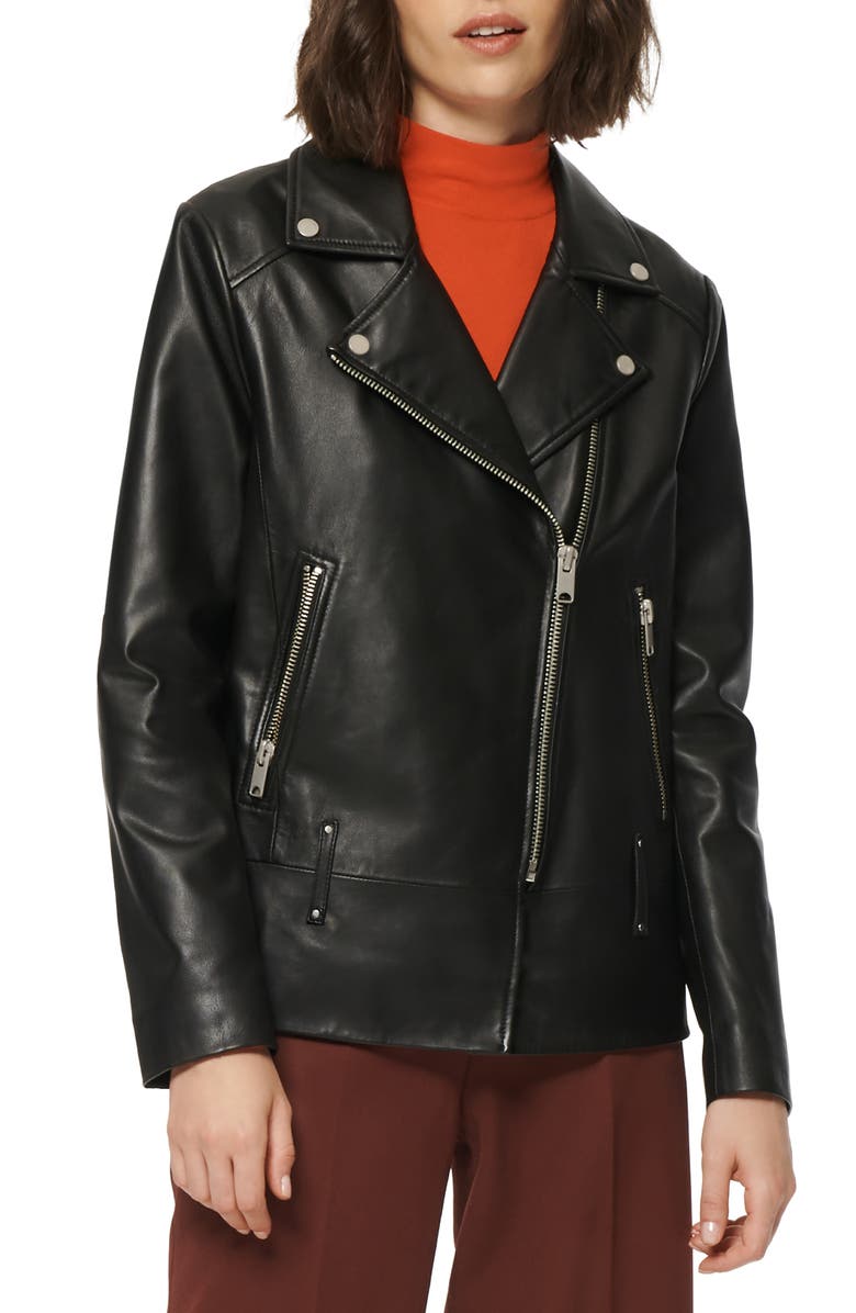 Marc New York Elongated Leather Moto Jacket, Main, color,