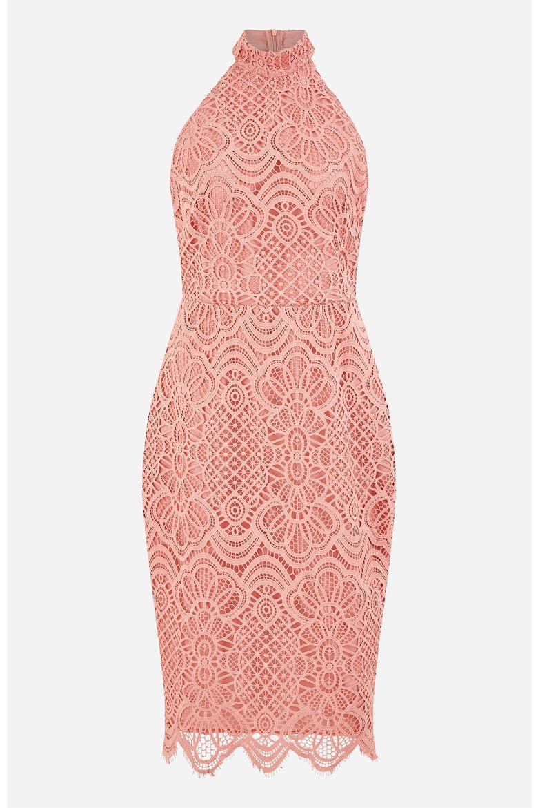 Lace Halter Neck Dress, Alternate, color, Pink