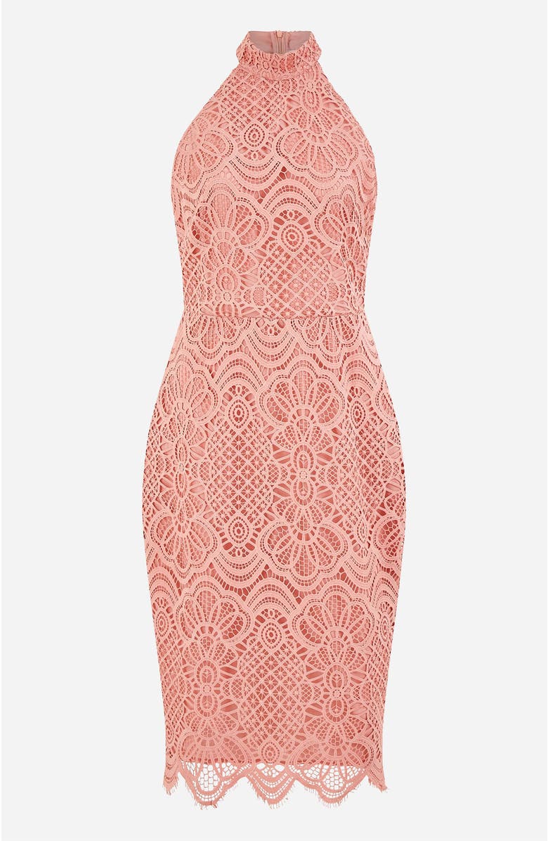 Yumi Lace Halter Neck Dress, Alternate, color, Pink