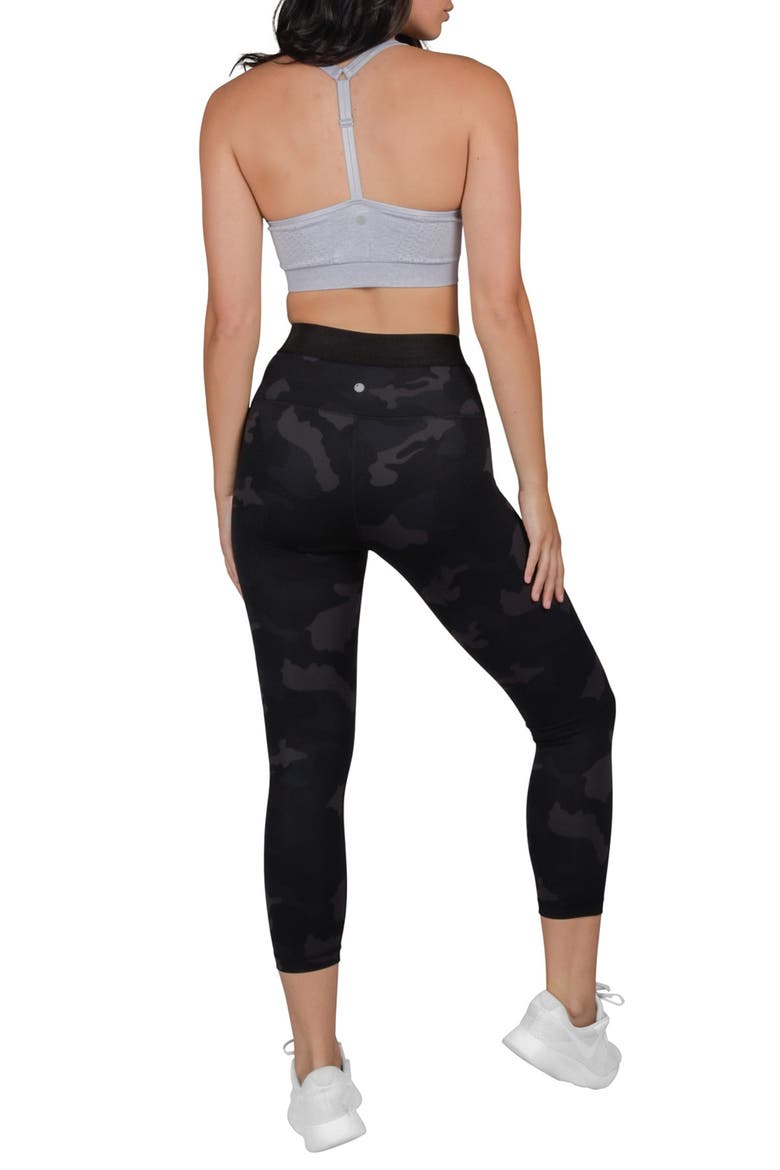 Lux Supportive Waistband Capri Leggings, Alternate, color, 557BK - P557 CAMO BLACK COMBO