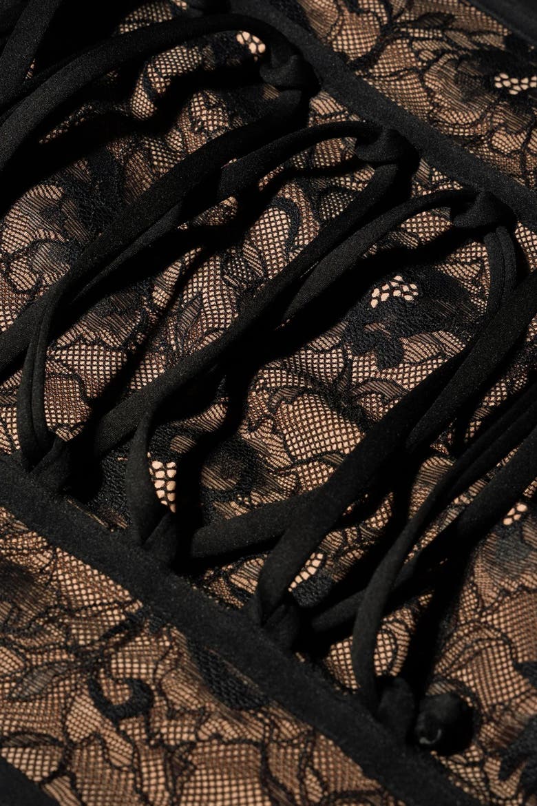 Mega Sculpting Lace Corset Top, Alternate, color, Lace Black/Tawny