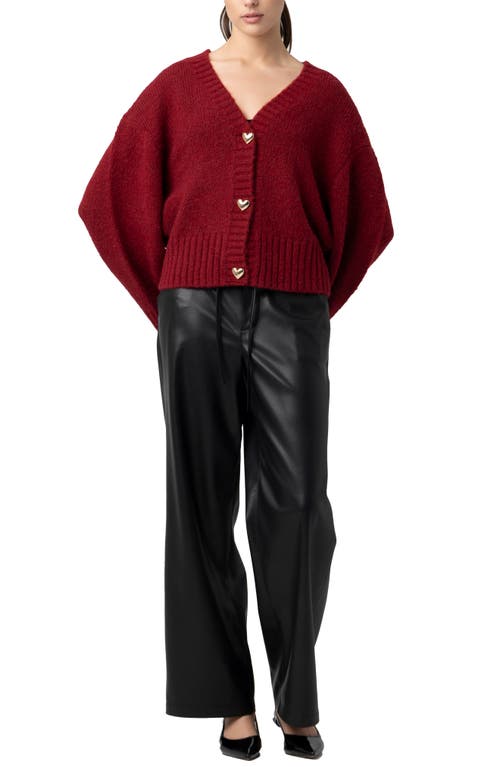 Blanknyc Heart Button Cardigan In Multi