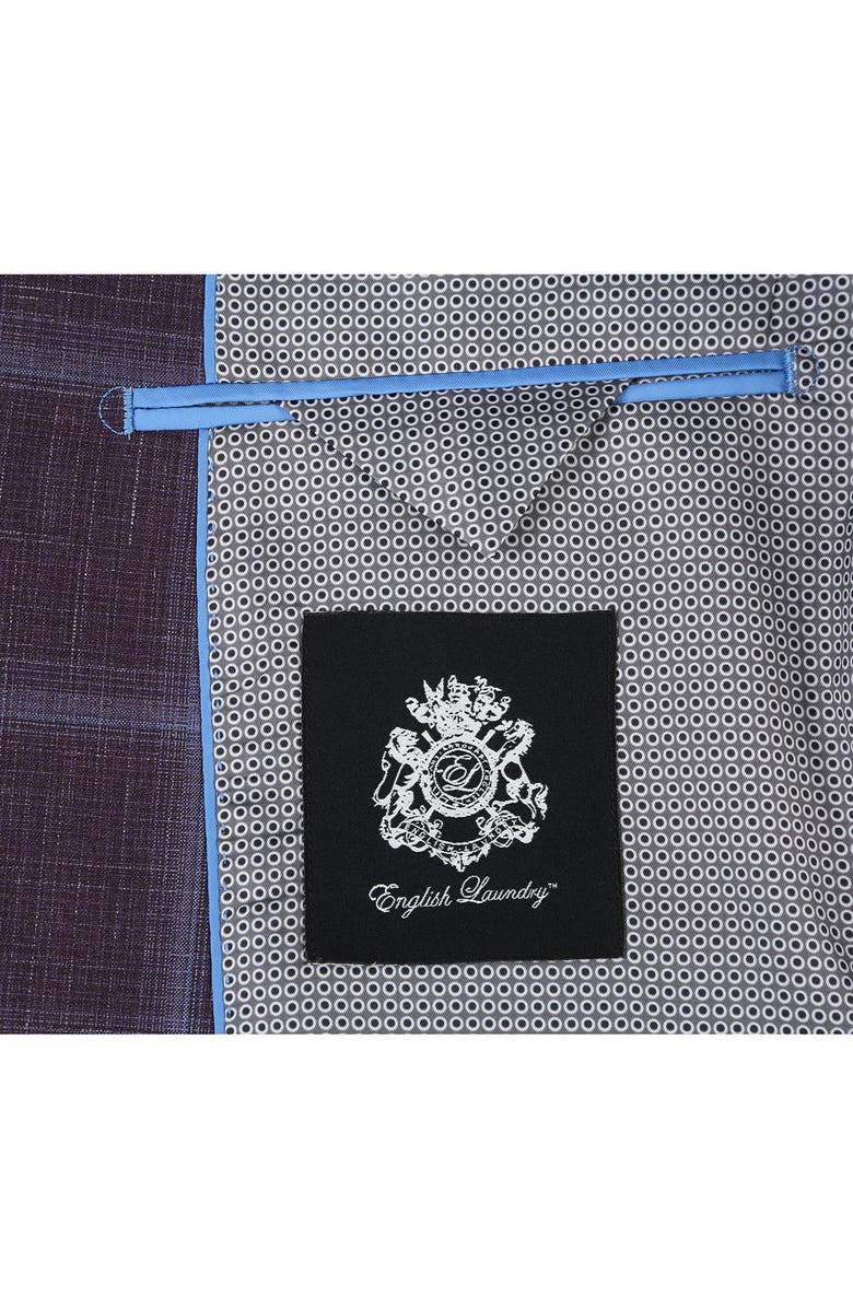 English Laundry Trim Fit Check Wool Blend Suit, Alternate, color, Purple