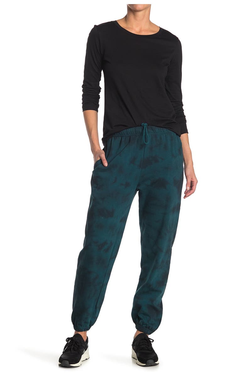 Threads 4 Thought Boyfriend Tie-Dye Organic Cotton Blend Sweatpants, Main, color, Mallard/Black