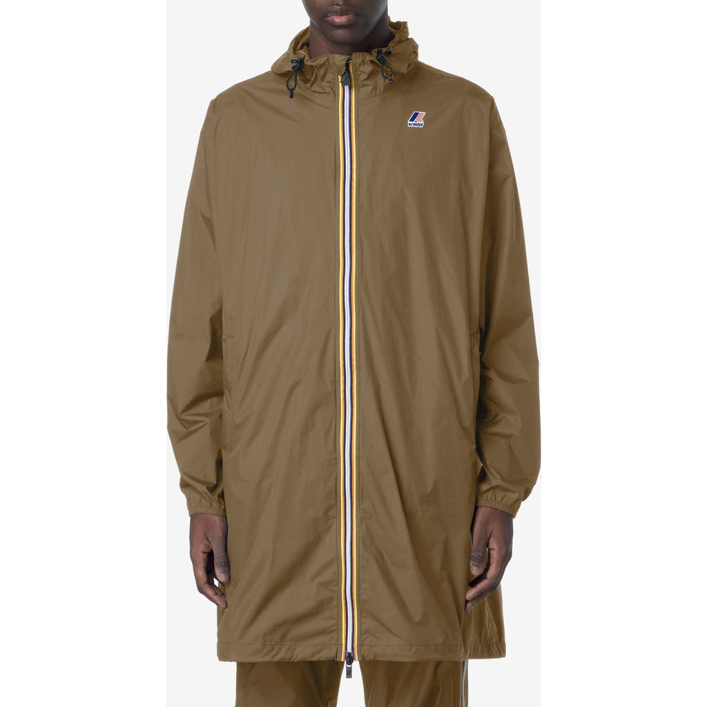 K-way Le Vrai 4.0 Eiffel East Water Repellent Raincoat In Green