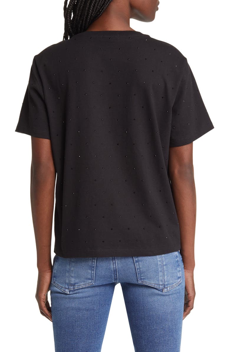 Good American Crystal Embellished Cotton T-Shirt, Alternate, color,