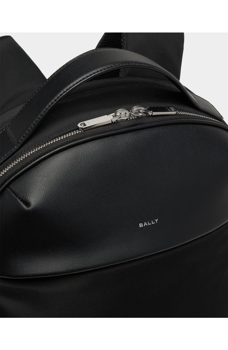 Bally Vogel Backpack in Nylon and Recycled Leather, Alternate, color, Black+Palladio