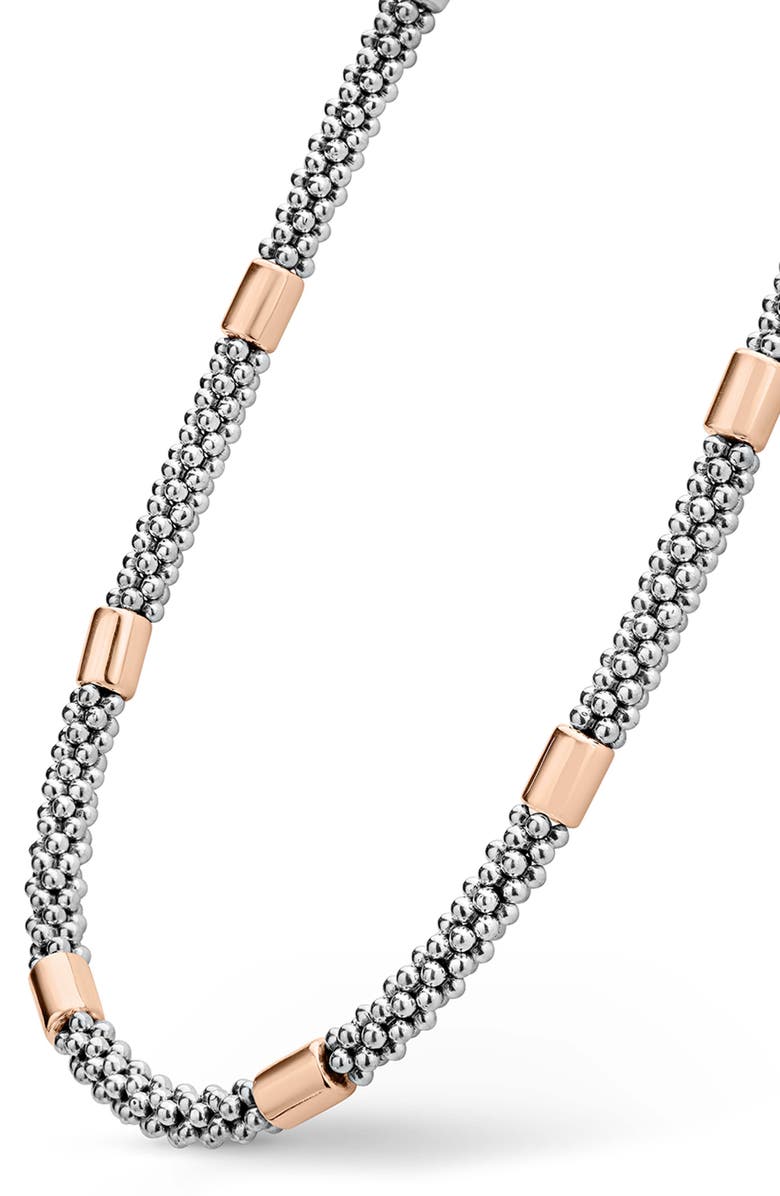LAGOS Sterling Silver & 18K Gold Rope Necklace, Alternate, color, 
