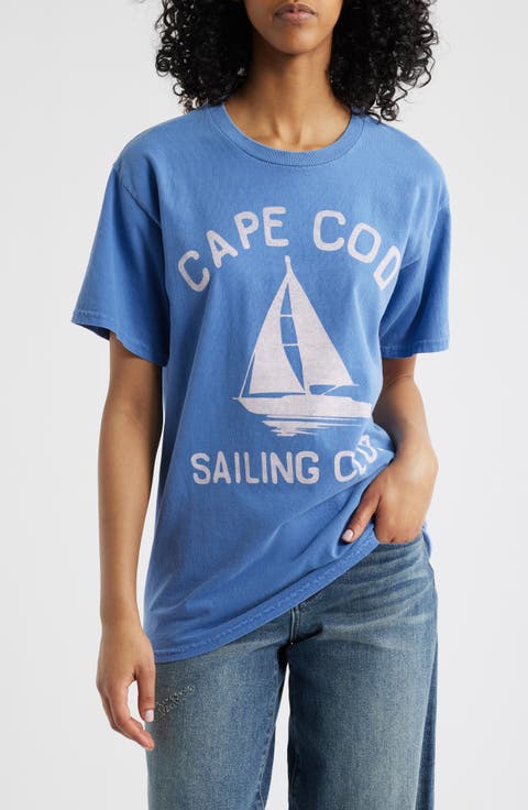 Cape Cod Sailing Cotton Graphic T-Shirt