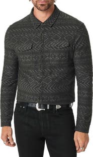 John Varvatos Glover Textured Snap-Up Western Shirt