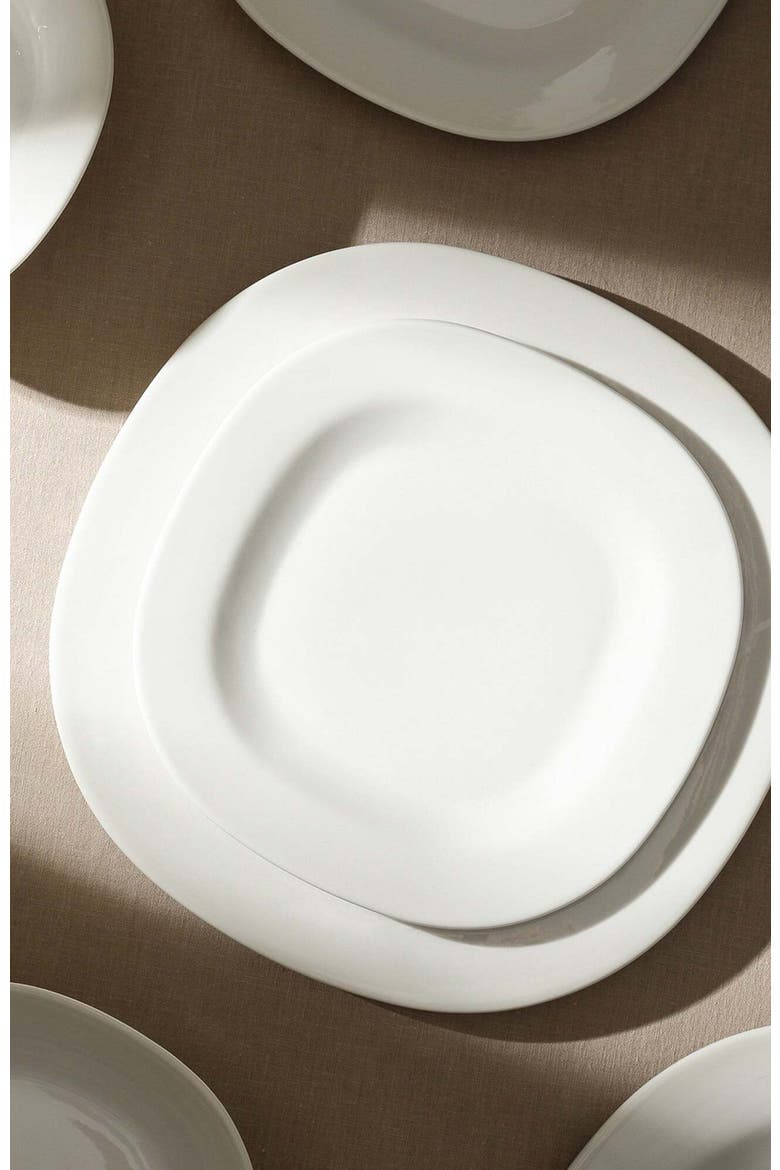 Quadro Porcelain 4-Piece Salad Plate Set, Alternate, color, White