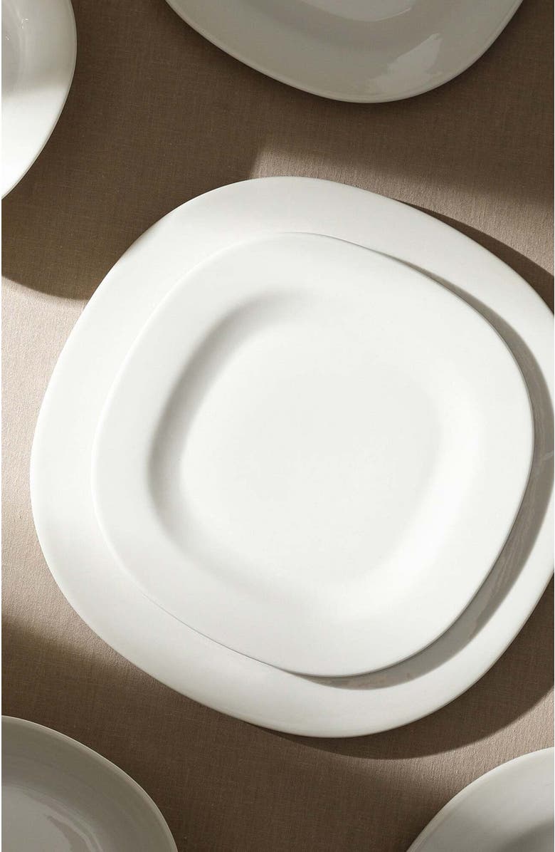 Stone Lain Quadro Porcelain 4-Piece Salad Plate Set, Alternate, color, White