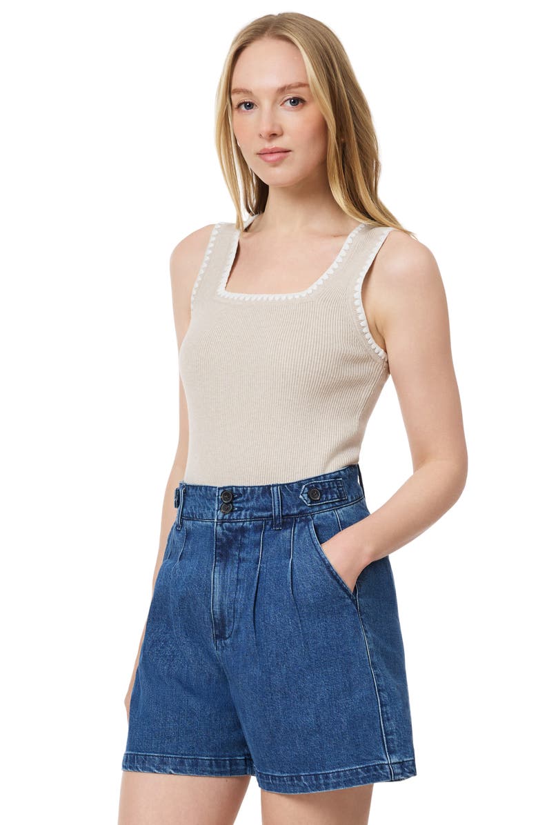 Scotch & Soda Embroidered Trim Sweater Tank, Alternate, color, Oatmeal Heather