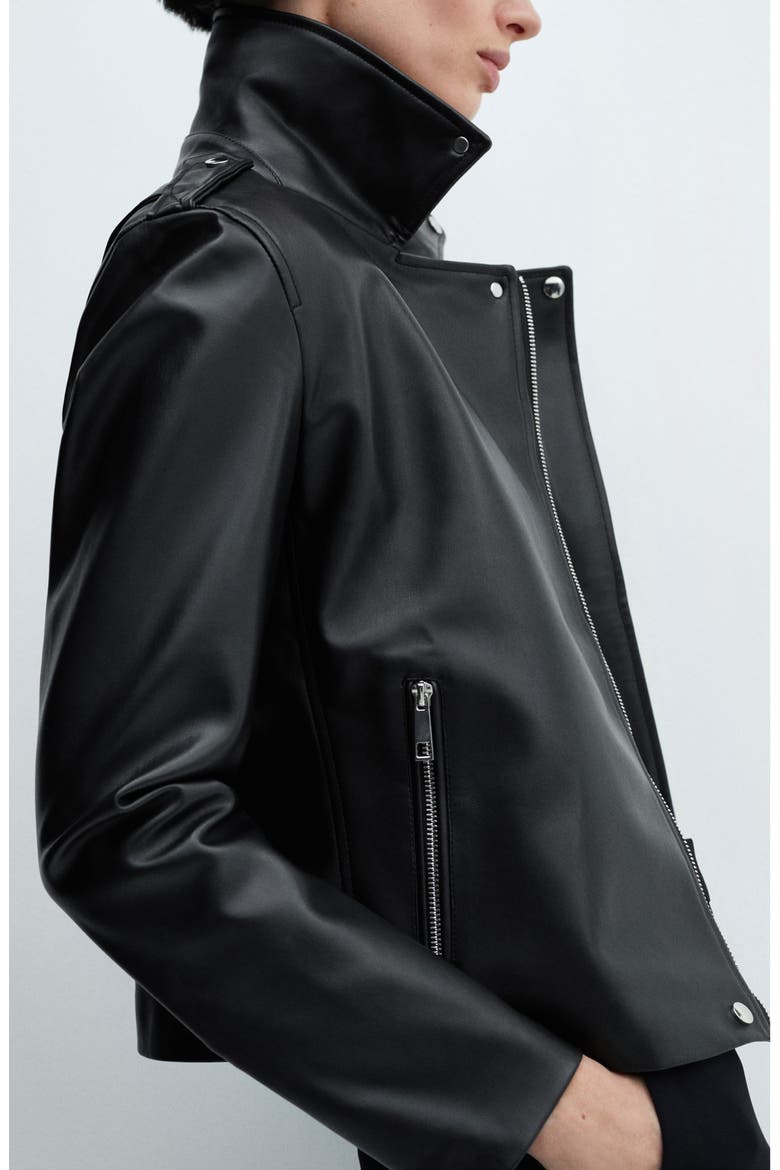 Liz Faux Leather Moto Jacket, Alternate, color, BLACK