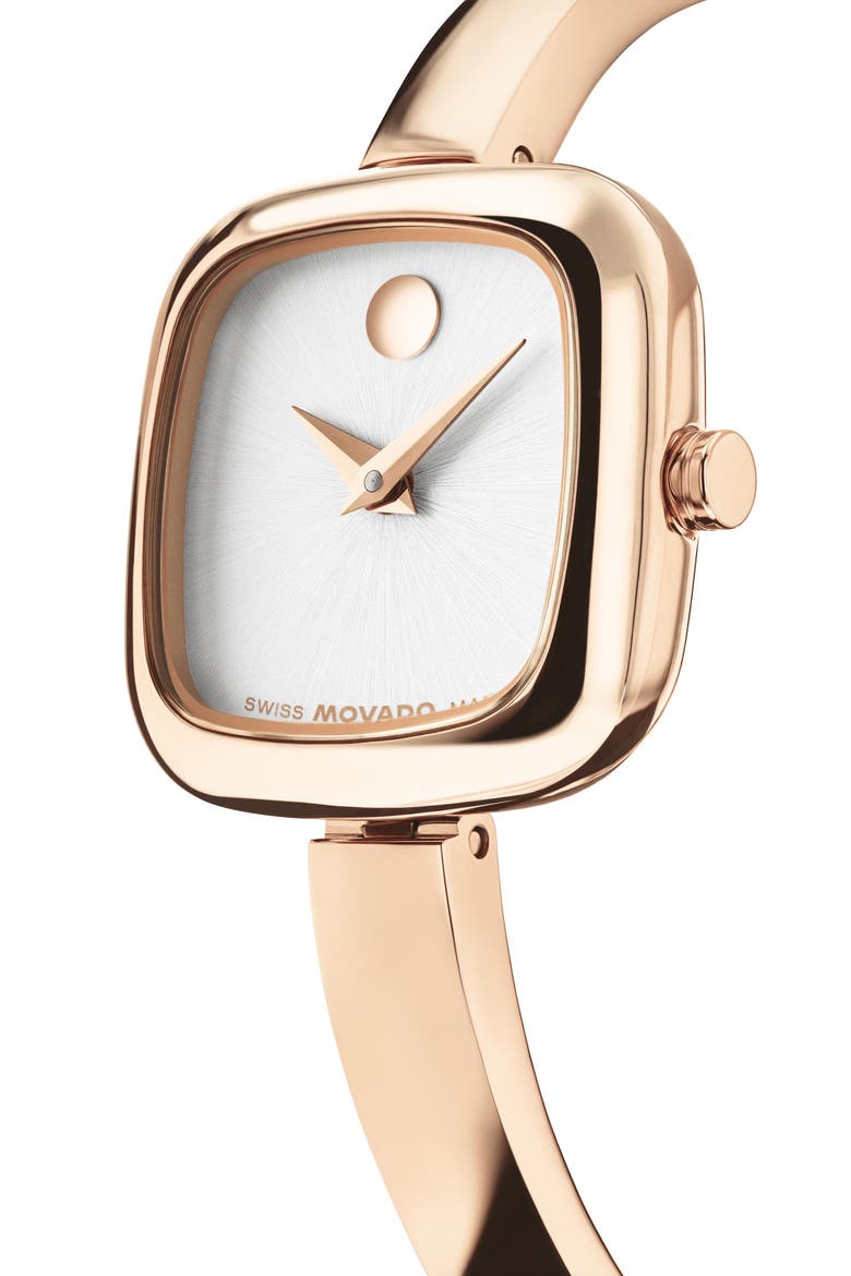 Museum Cushion Bangle Watch, 21.50mm x 7.1mm, Alternate, color, SILVER