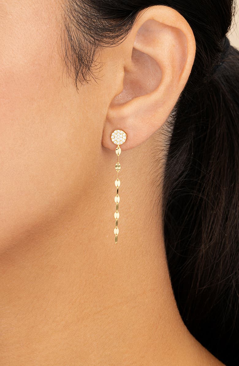 Sterling Forever Annabelle CZ Pavé Disc Drop Earrings, Alternate, color, Gold