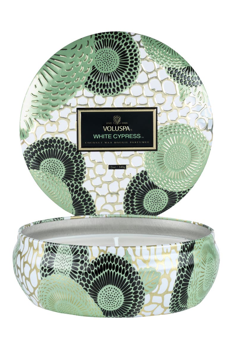 White Cypress 3-Wick Tin Candle, Alternate, color, WHITE CYPRESS