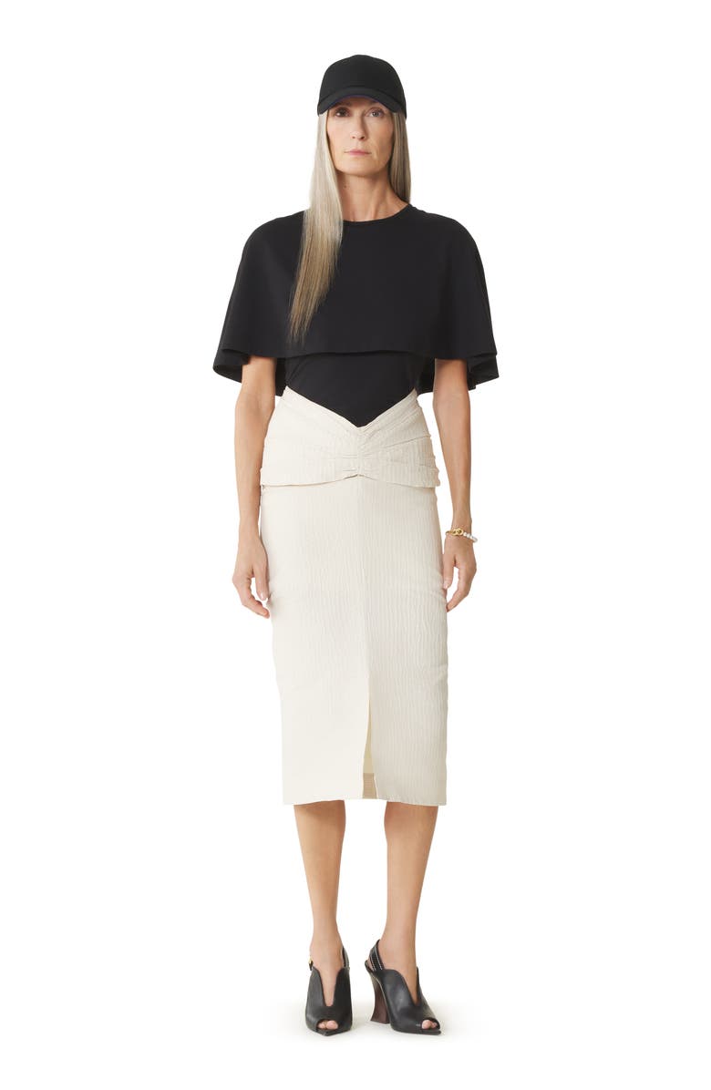 Lanvin White Midi Skirt In Jacquard, Main, color, White