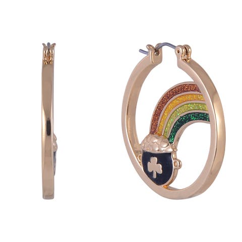 Pot Of Gold Hoop Earrings