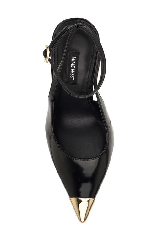 Shop Nine West Monroh Pointed Cap Toe Pump In Black