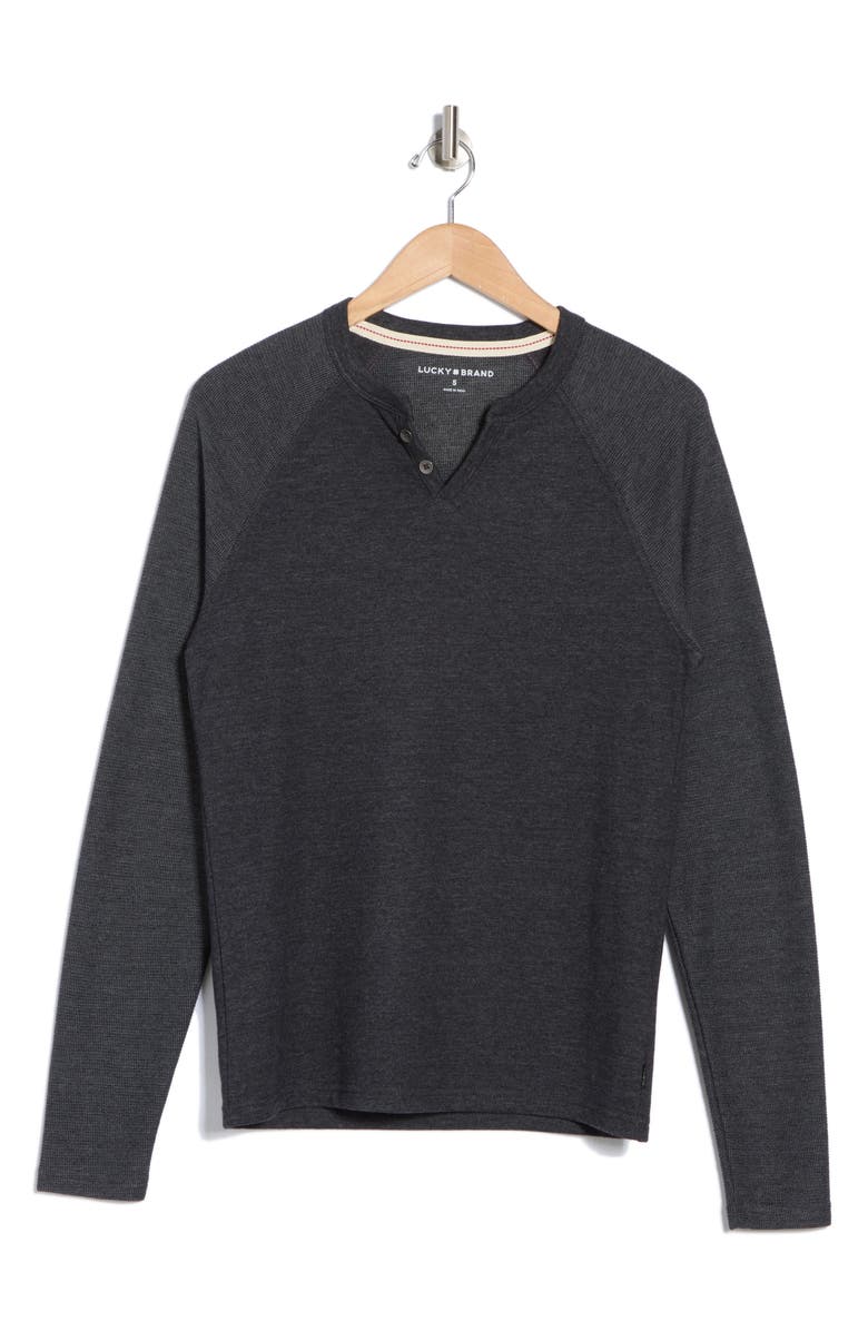 Lucky Brand Mélange Crewneck Sweater, Alternate, color, Jet Black