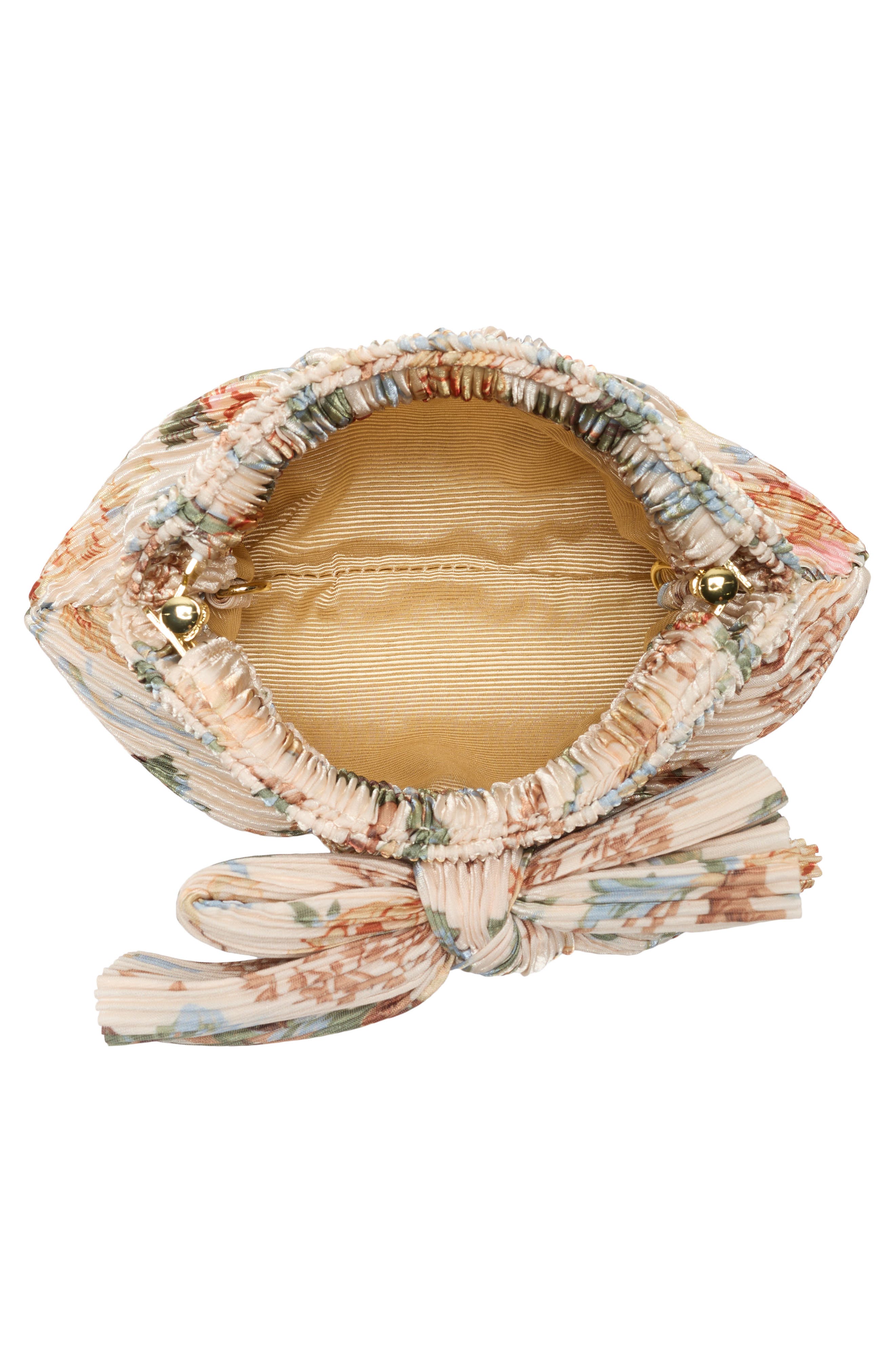 Loeffler Randall Rochelle Pleated Mini Clutch, Alternate, color, Cream/ Blue Floral Multi