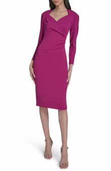 Calvin Klein Stretch Crepe Midi Sheath Dress
