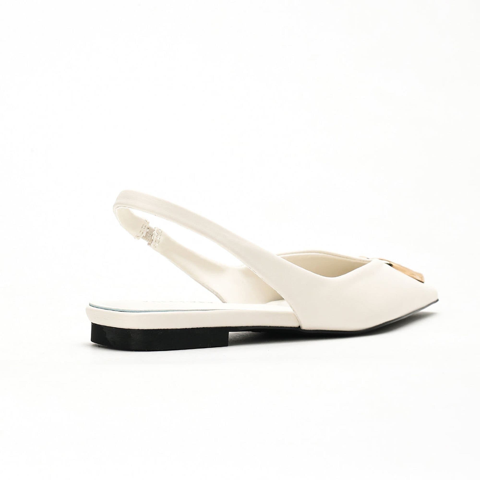 Valentina Slingback Flat, Alternate, color, White