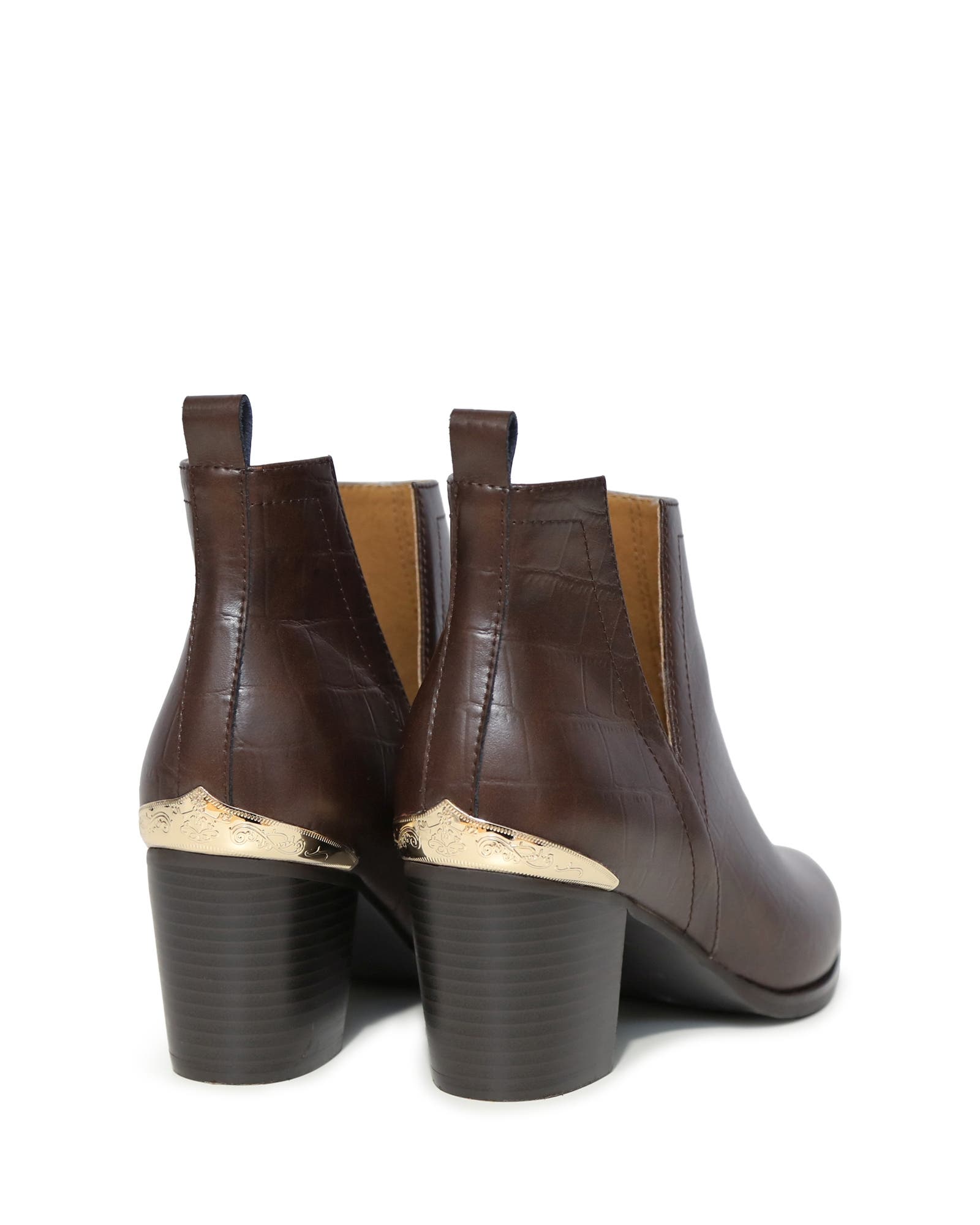 Austin Croc Embossed Ankle Boot, Alternate, color, Dark Brown