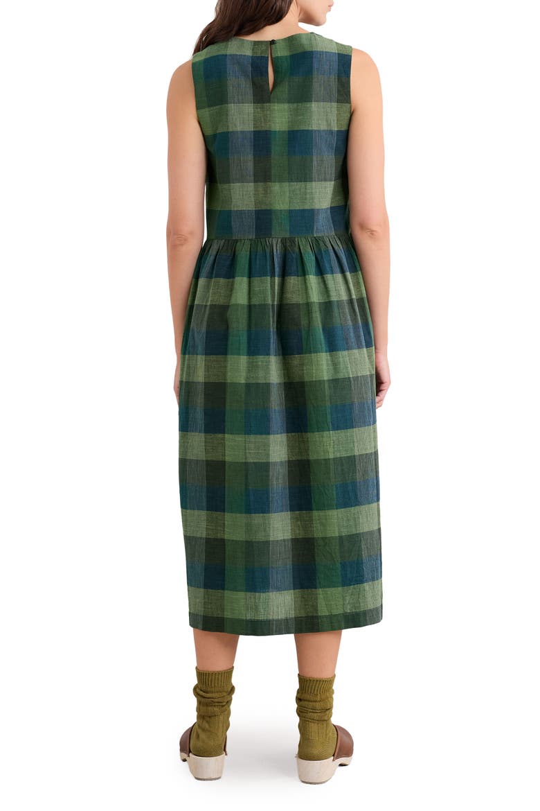 Brouse Check Sleeveless Organic Cotton Midi Dress, Alternate, color, TRYSTAN MULTI