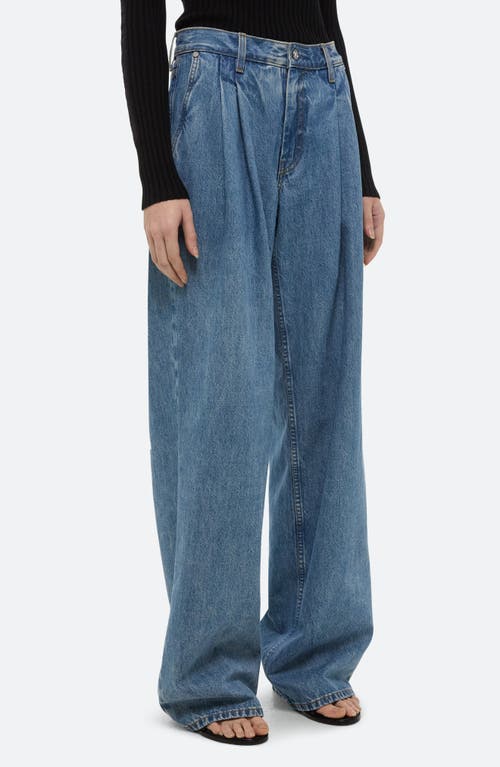 Helmut Lang High Waist Double Pleat Jeans In Blue