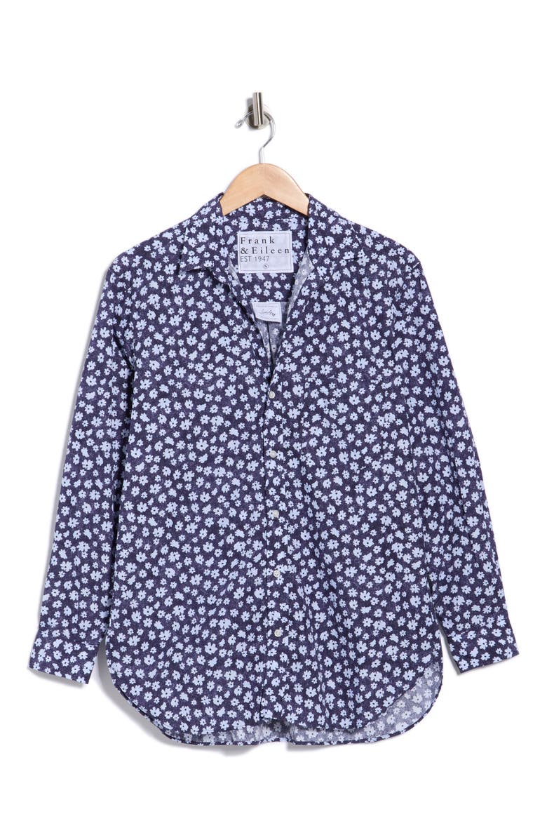 Relaxed Fit Cotton Button-Up Shirt, Alternate, color, NAVY LIGHT BLUE FLORAL