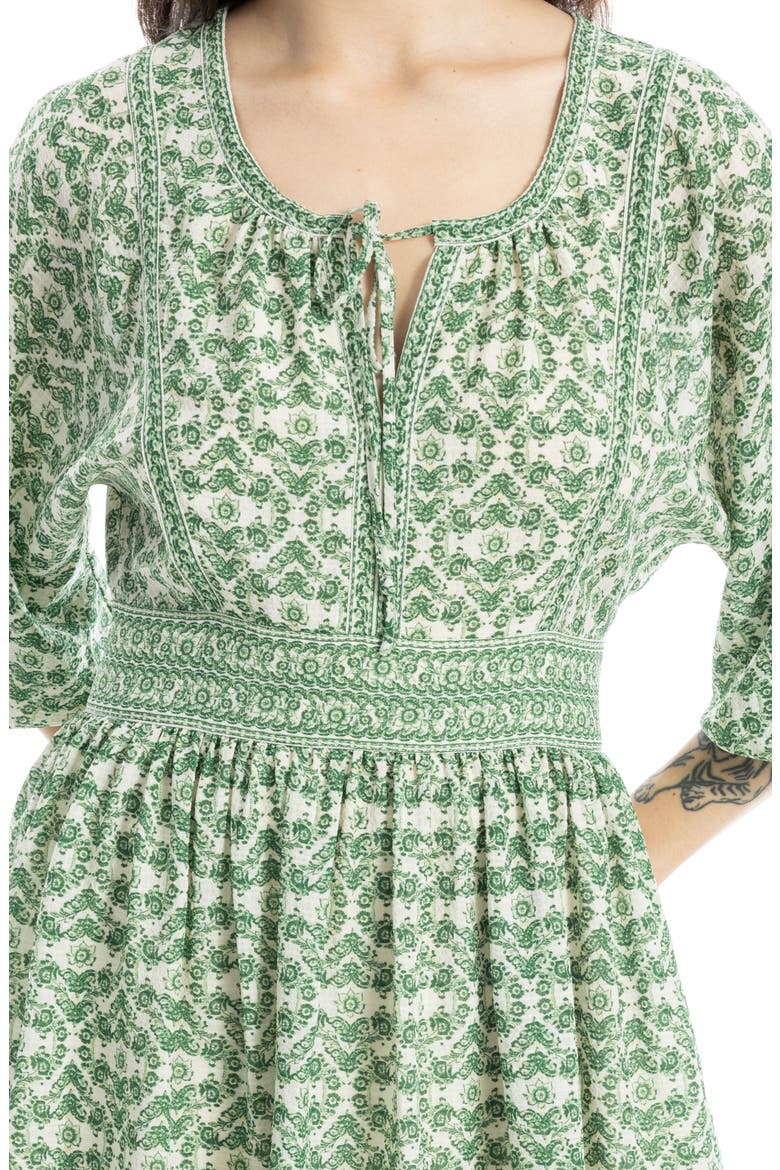 Puff Sleeve Minidress, Alternate, color, GREEN