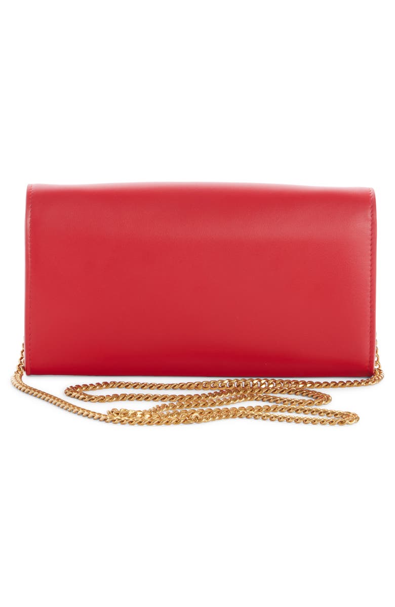 Balmain B-Buzz Leather Wallet on a Chain, Alternate, color, 