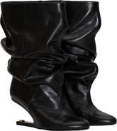 Balmain No Wedge textured leather ankle boots
