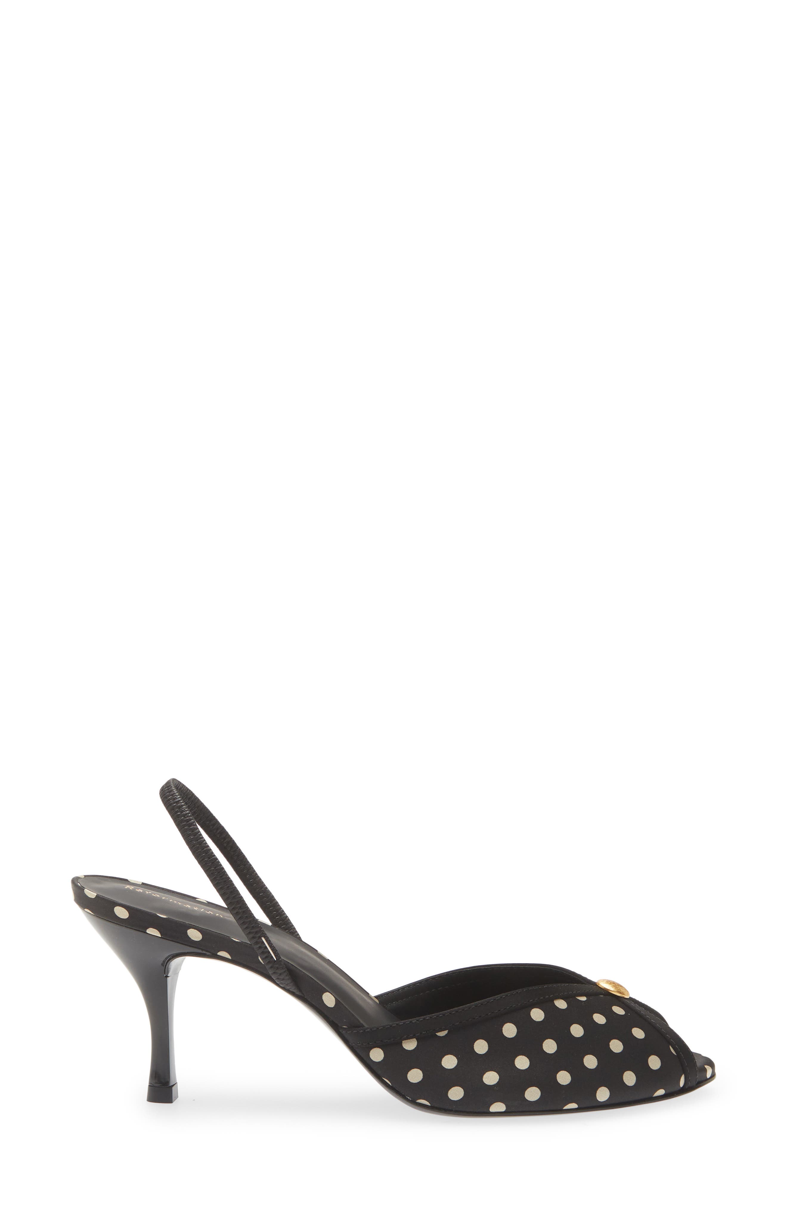 Paula Heeled Sandal, Alternate, color, POLKA DOT SATIN