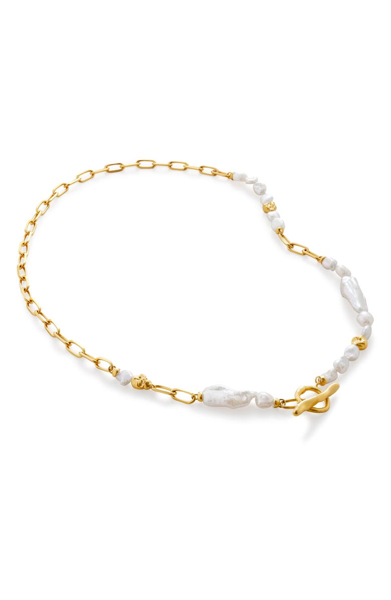 Monica Vinader x Amy Powney Keshi Pearl Necklace, Main, color, 18Ct Gold Vermeil / Pearl