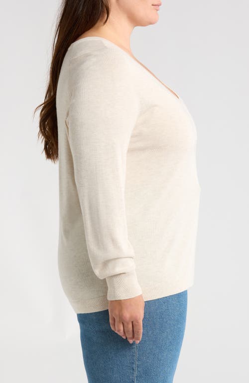 Shop Treasure & Bond Relaxed V-neck Sweater In Beige Oatmeal Light Heather