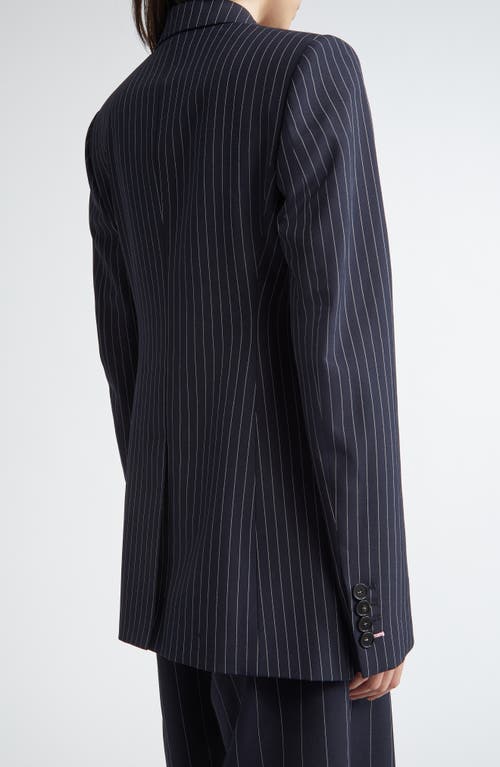 STELLA MCCARTNEY STELLA MCCARTNEY PINSTRIPE WOOL ONE-BUTTON BLAZER 