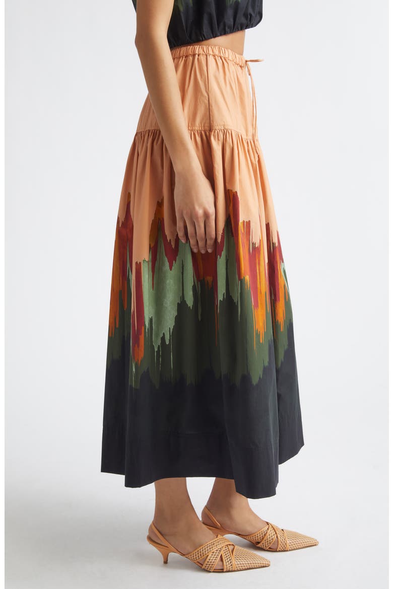 Theodora Tiered Cotton Maxi Skirt, Alternate, color, AGATE