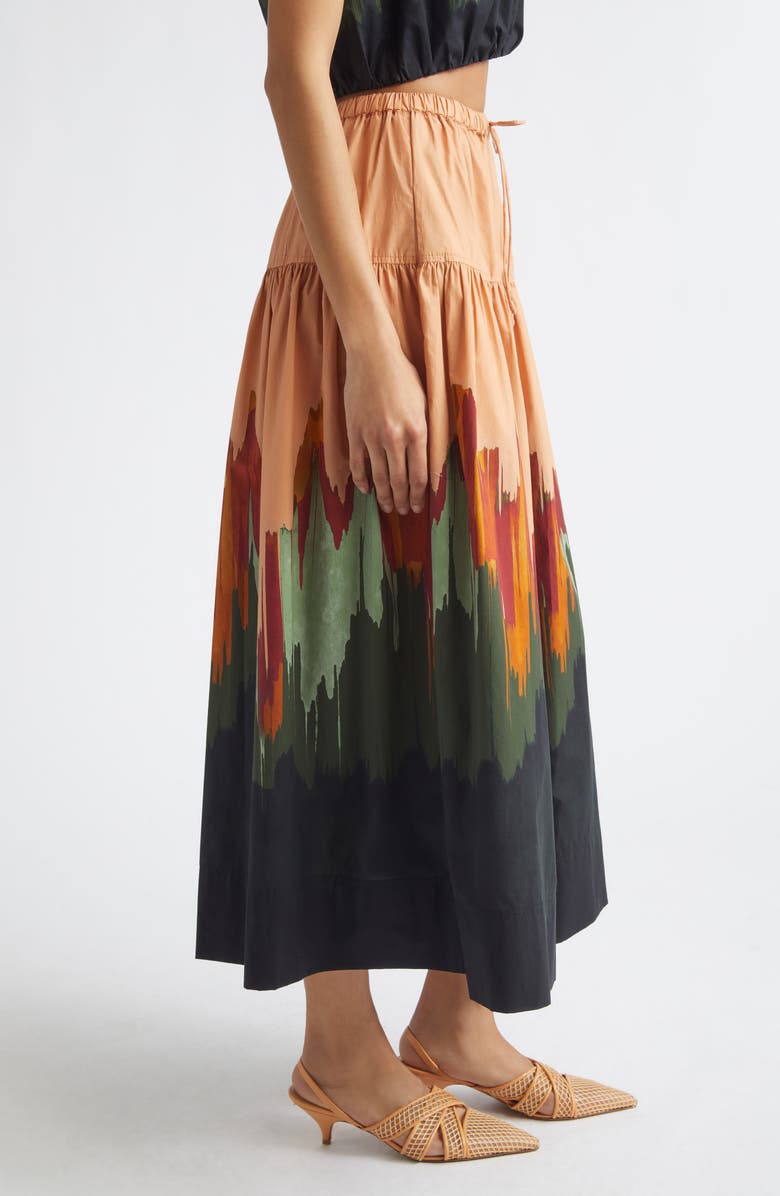 Ulla Johnson Theodora Tiered Cotton Maxi Skirt, Alternate, color, Agate