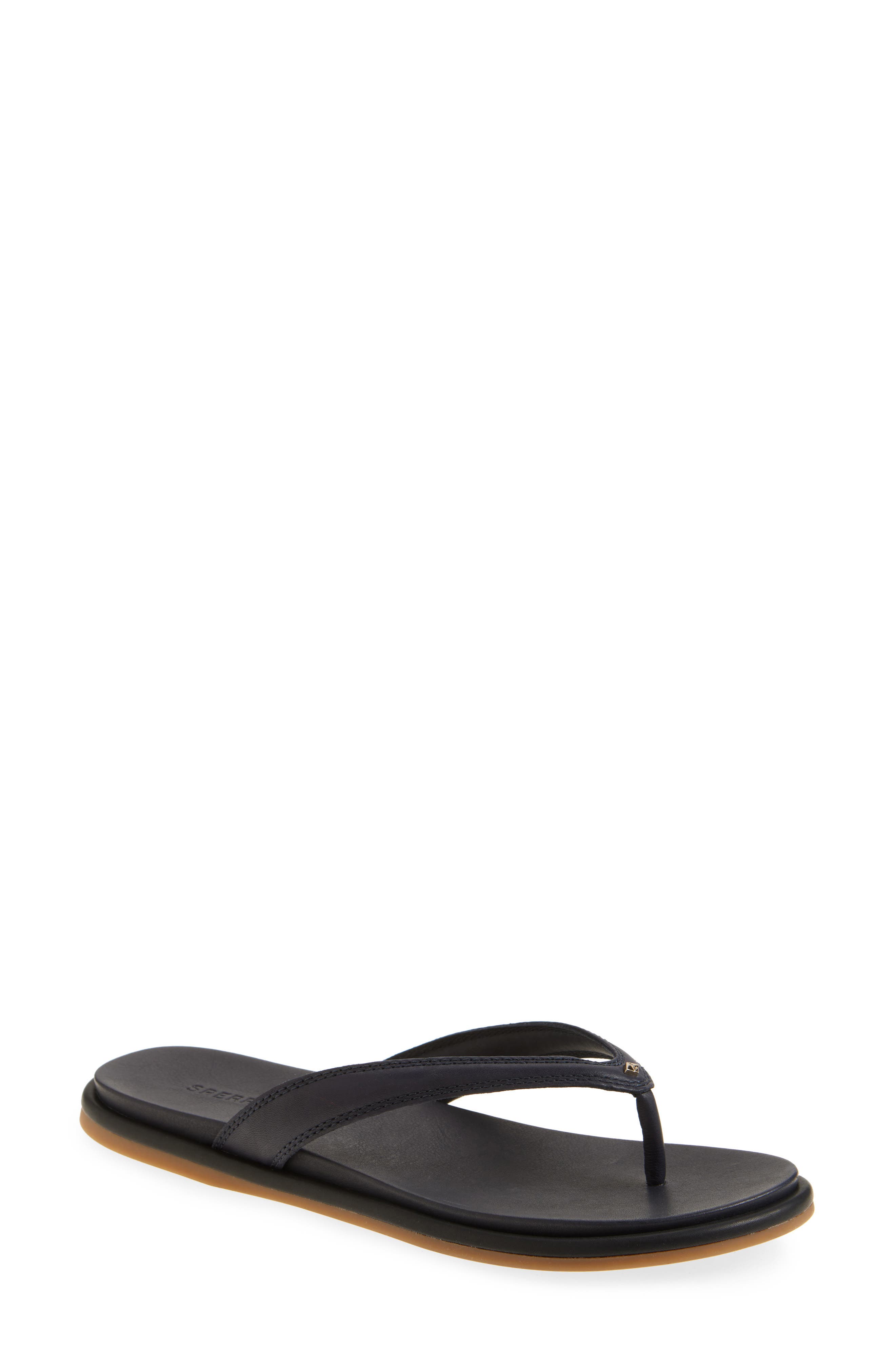 Isla Flip Flop, Main, color, PEACOAT LEATHER SMOOTH