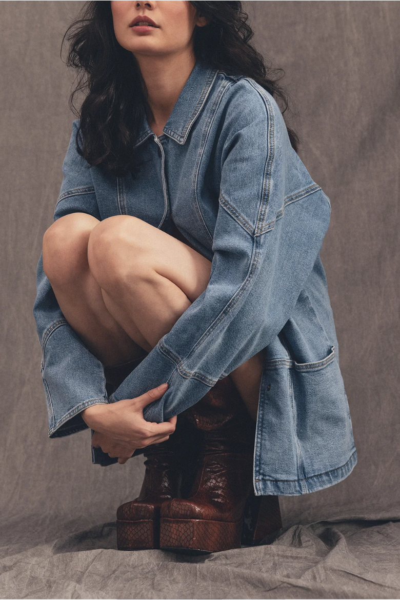 Linda Denim Jacket, Alternate, color, Union Sq.