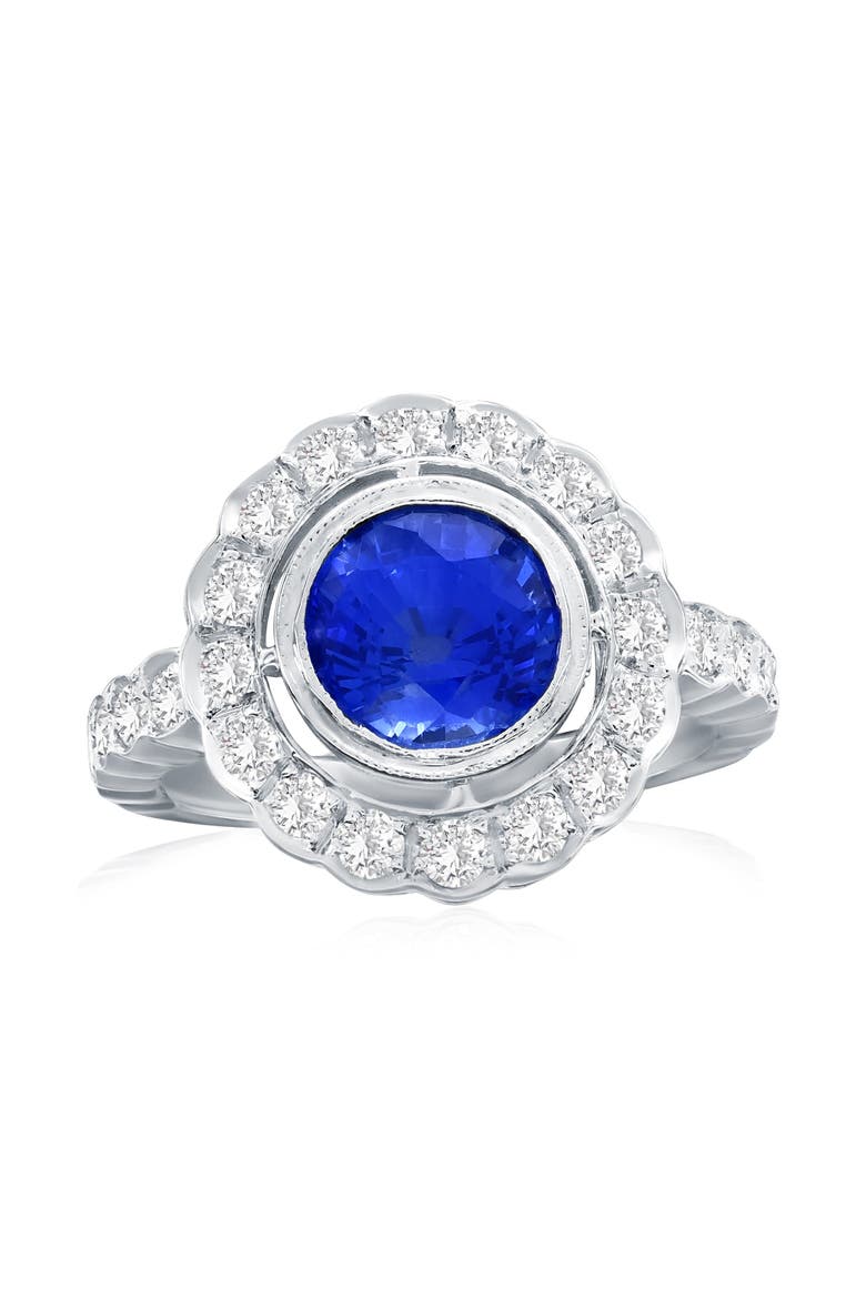 18K Gold Sapphire & Diamond Ring, Main, color, Blue