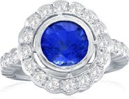 SOUZANA by Suzy Levian 18K Gold Sapphire & Diamond Ring