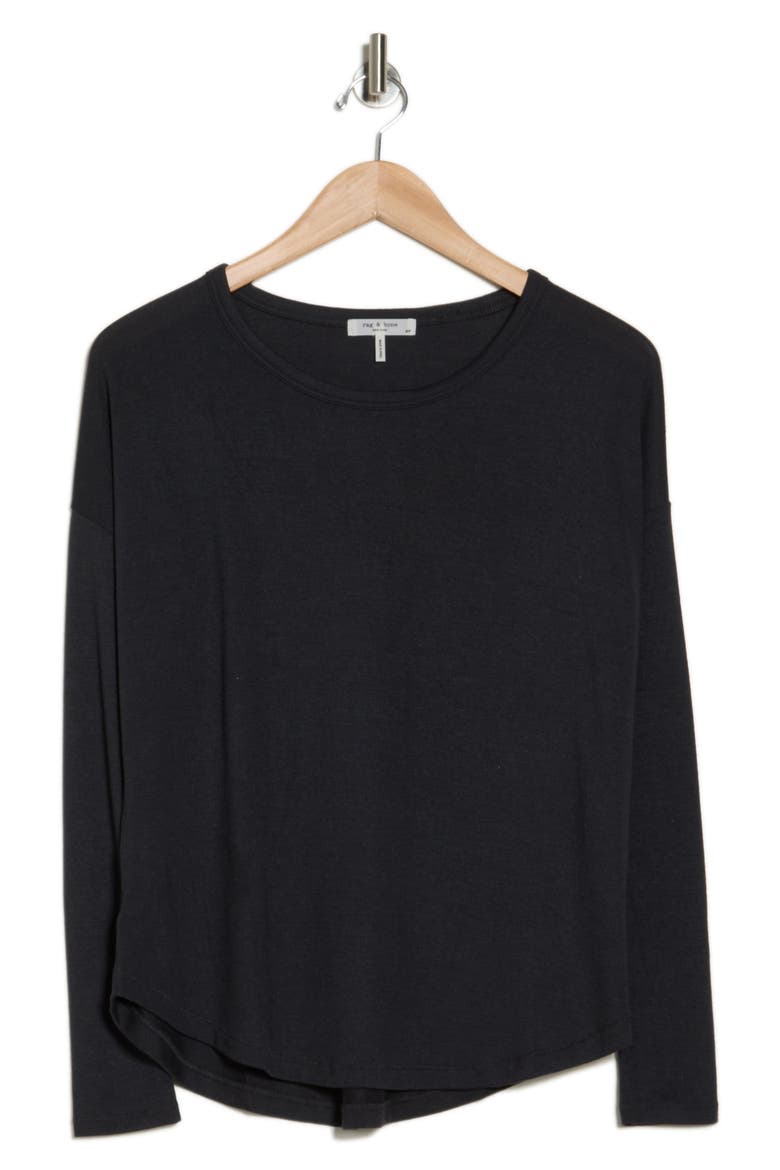 Lea Long Sleeve T-Shirt, Alternate, color, BLK