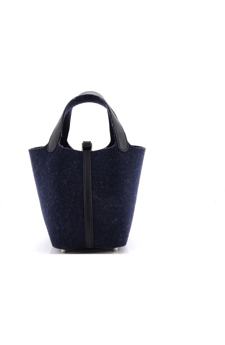Pre-Owned Hermes Picotin Lock Bag Felt with Leather PM, Alternate, color, Bleu Nuit