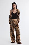 H&M Pleated Satin Twill Pants