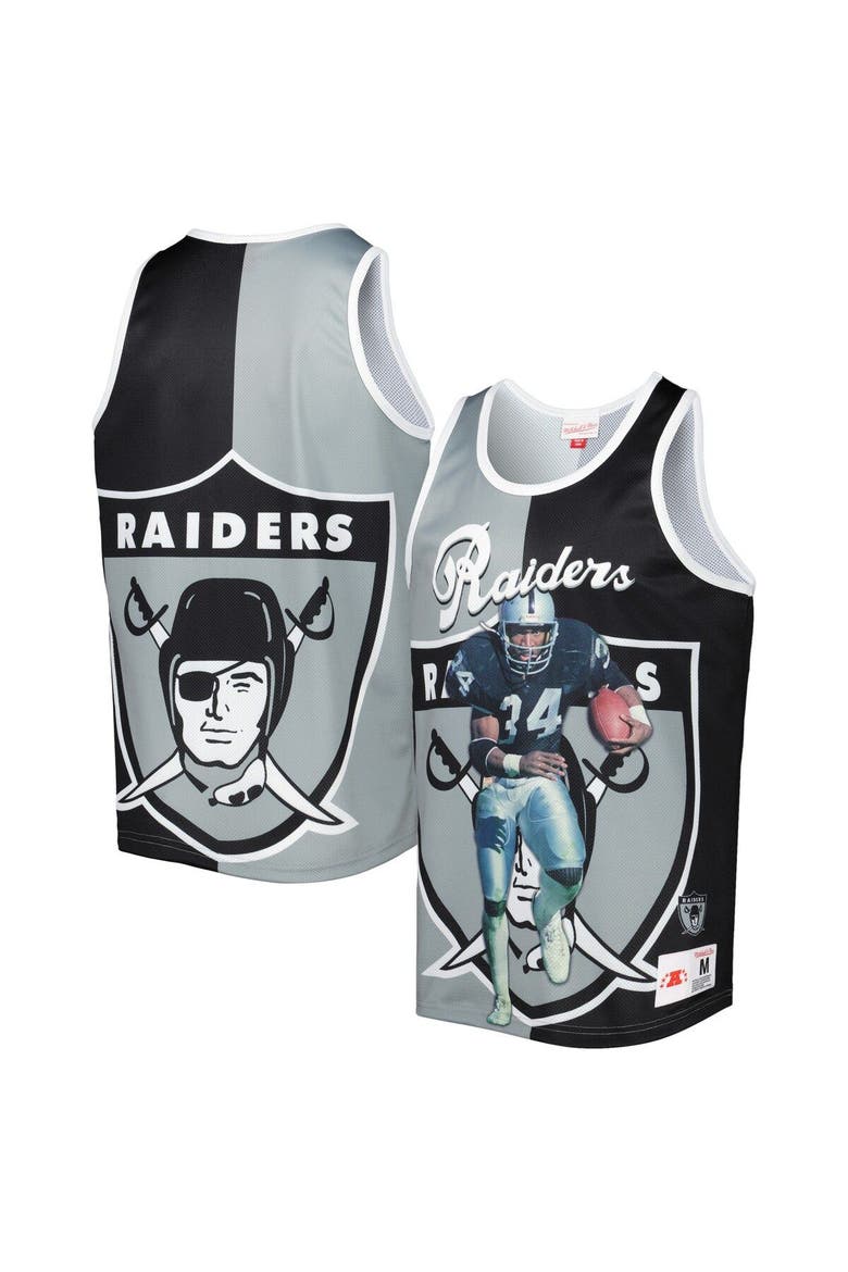 Men's Mitchell & Ness Bo Jackson Black/Silver Las Vegas Raiders Retired Player Graphic Tank Top, Main, color, Black