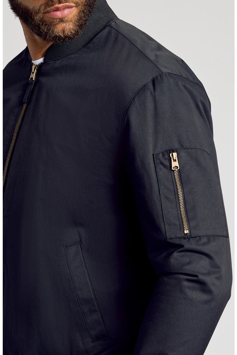 Water Resistant Cotton Blend Bomber Jacket, Alternate, color, BLACK